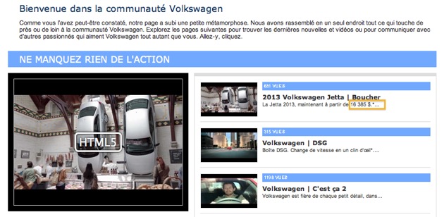 publicité VW français